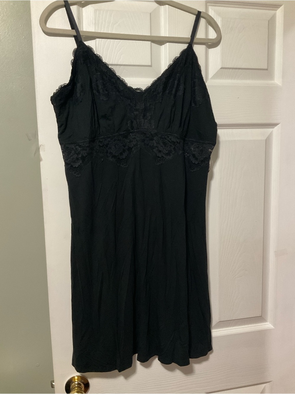 Soma Black Lace-Trim Slip Chemise